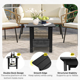 juserox outdoor side table side profile demonstrates compact footprint for small spaces.