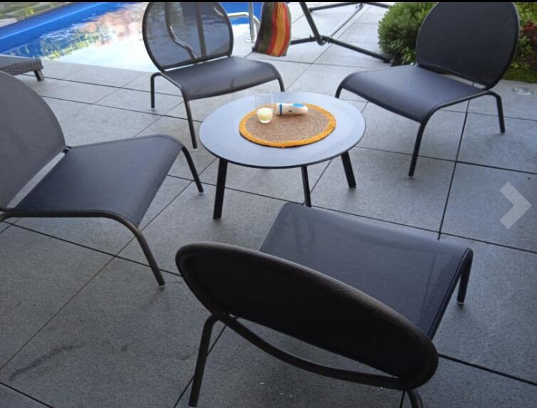 Juserox easy-assembly patio table set up in minutes.