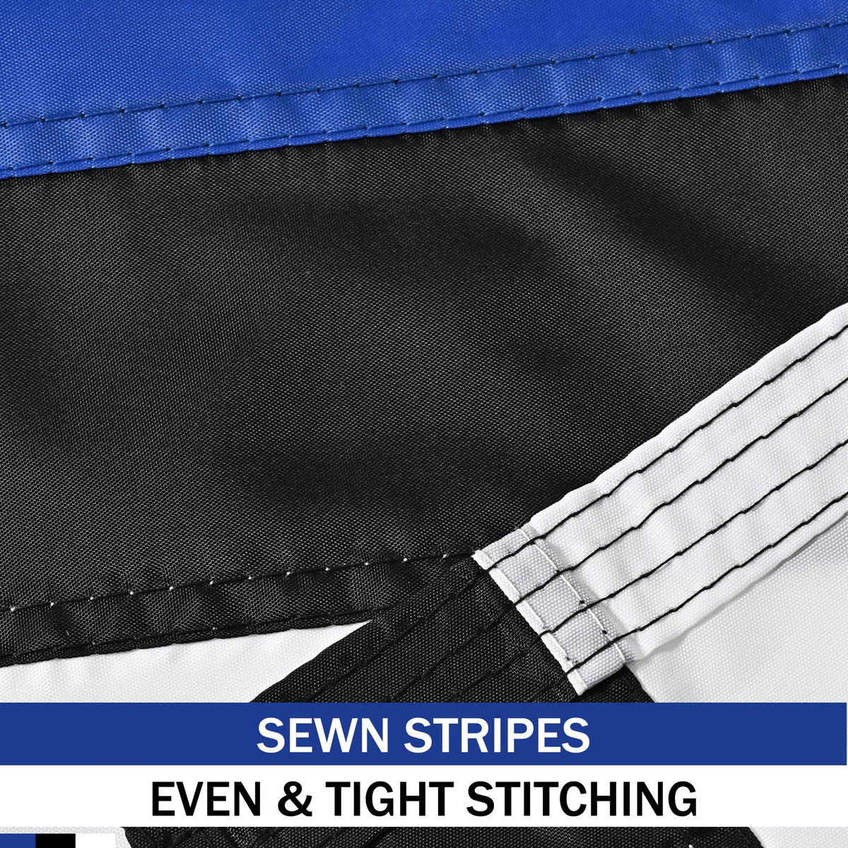 JUSHEN double-stitching stripes flag built to endure outdoor exposure.
