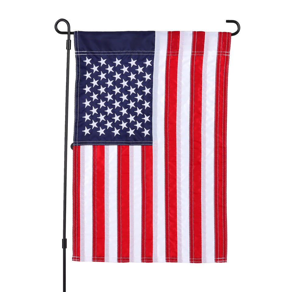 JUSHEN embroidered stars flag features crisp stars for outdoor display.