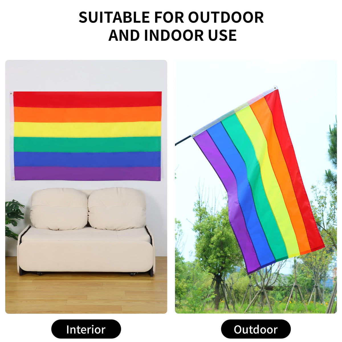 JUSHEN outdoor Pride banner ready for festival or home use