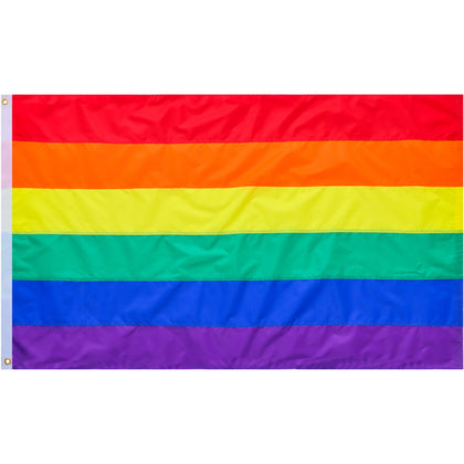 JUSHEN Pride flag 3x5 outdoor banner with sewn stripes for all-weather display