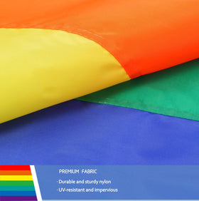 JUSHEN rainbow flag with vivid colors and durable nylon material