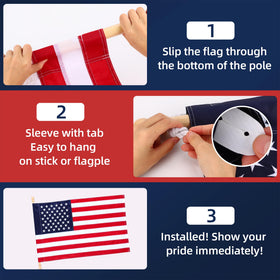 JUSHEN flag features waterproof and UV-resistant coating for lasting color.