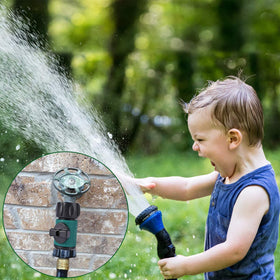 JUSONEY durable garden hose valve setup for flexible irrigation control.