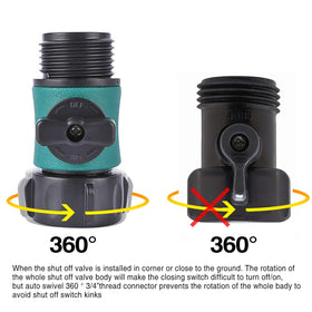 JUSONEY quick-turn valve with 3/4 inch thread simplifies nozzle changes.