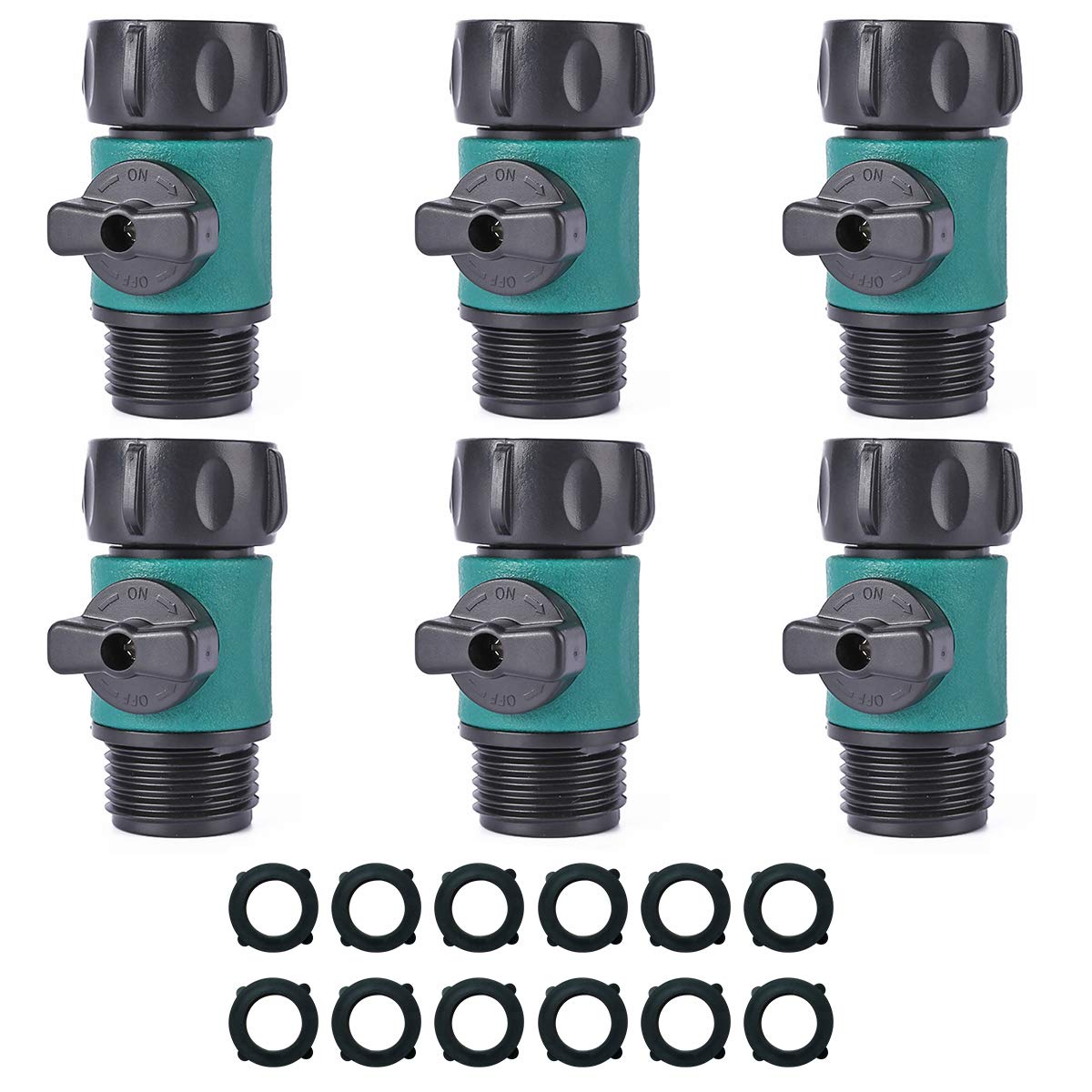 JUSONEY shut-off valve hose connector 12pcs for fast irrigation control.