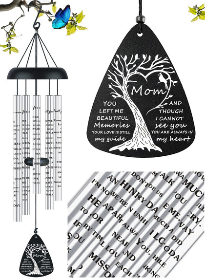 JUST FOR WIND bereavement wind chimes for mom—soothing tones to comfort