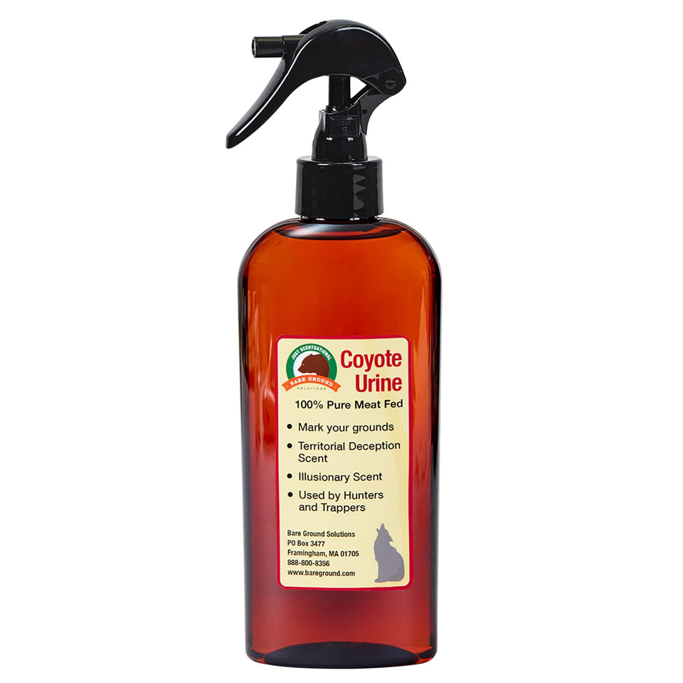 Just Scentsational RS-8 coyote urine bottle pour deterring pests in the garden