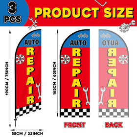 Justforjoyful auto repair shop feather flag boosts curb appeal at outdoor events.