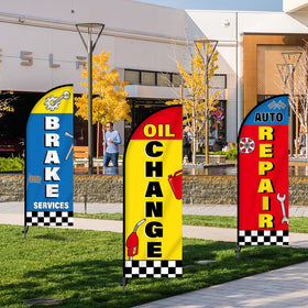 Justforjoyful outdoor marketing banner flags attract attention at trade shows.