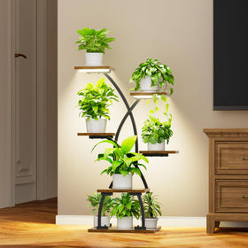 JUSTOGO 36-inch corner shelf maximizes space while showcasing diverse plants.