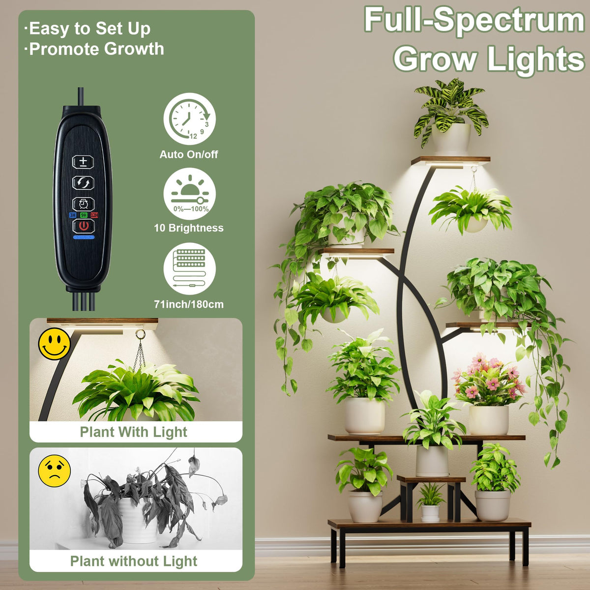 JUSTOGO 7-tier corner plant rack neatly fits tight spaces while maximizing pot capacity