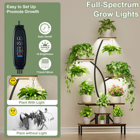 JUSTOGO 7-tier corner plant rack neatly fits tight spaces while maximizing pot capacity