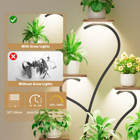 JUSTOGO floral-design plant rack adds elegant style to any indoor space