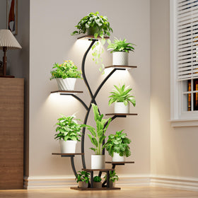 JUSTOGO plant stand 55-inch grow light brightens indoor gardening spaces.