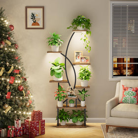 Justogo plant stand 8-tier design showcases multiple pots neatly.
