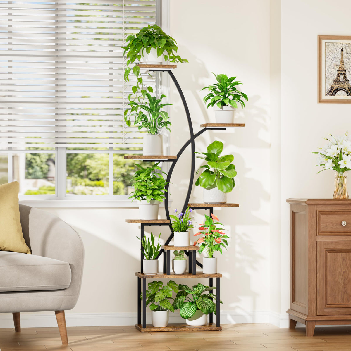 JUSTOGO plant stand anti-tip device enhances room safety.