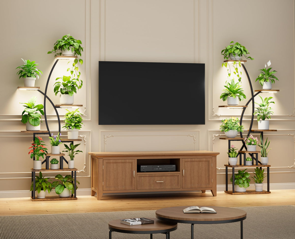 Justogo plant stand curved-frame adds modern style and stability.
