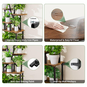 JUSTOGO plant stand easy-assembly with included tools for quick setup.