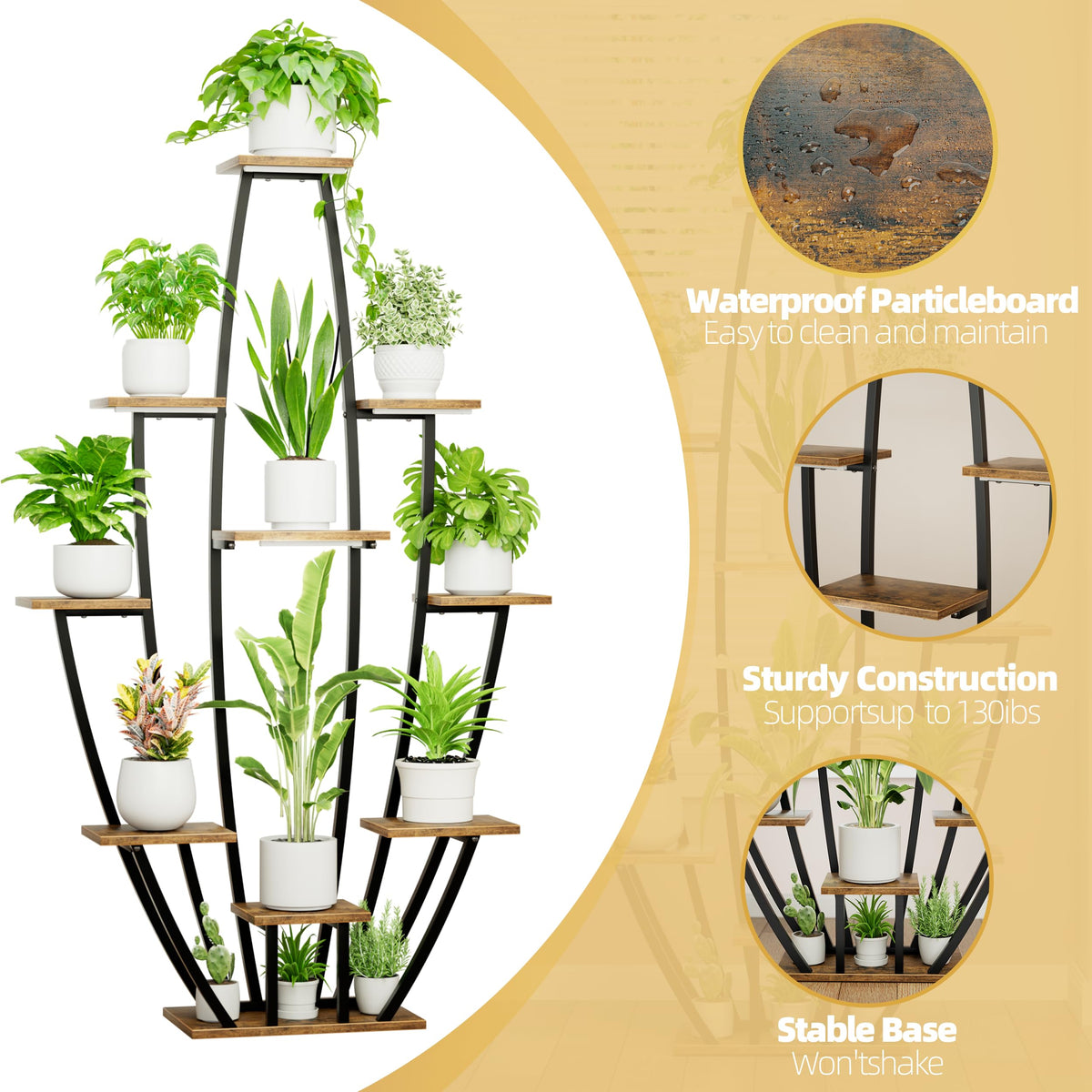 JUSTOGO plant stand full-spectrum grow lights aiding year-round plant care
