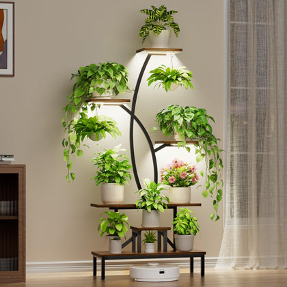 JUSTOGO plant stand with grow light triple-head delivers even illumination for thriving greens