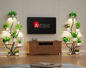 JUSTOGO plant stand with grow lights provides year-round illumination for thriving plants.