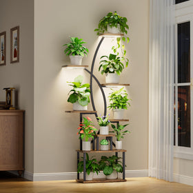 Justogo plant stand with grow lights for indoor plant growth.