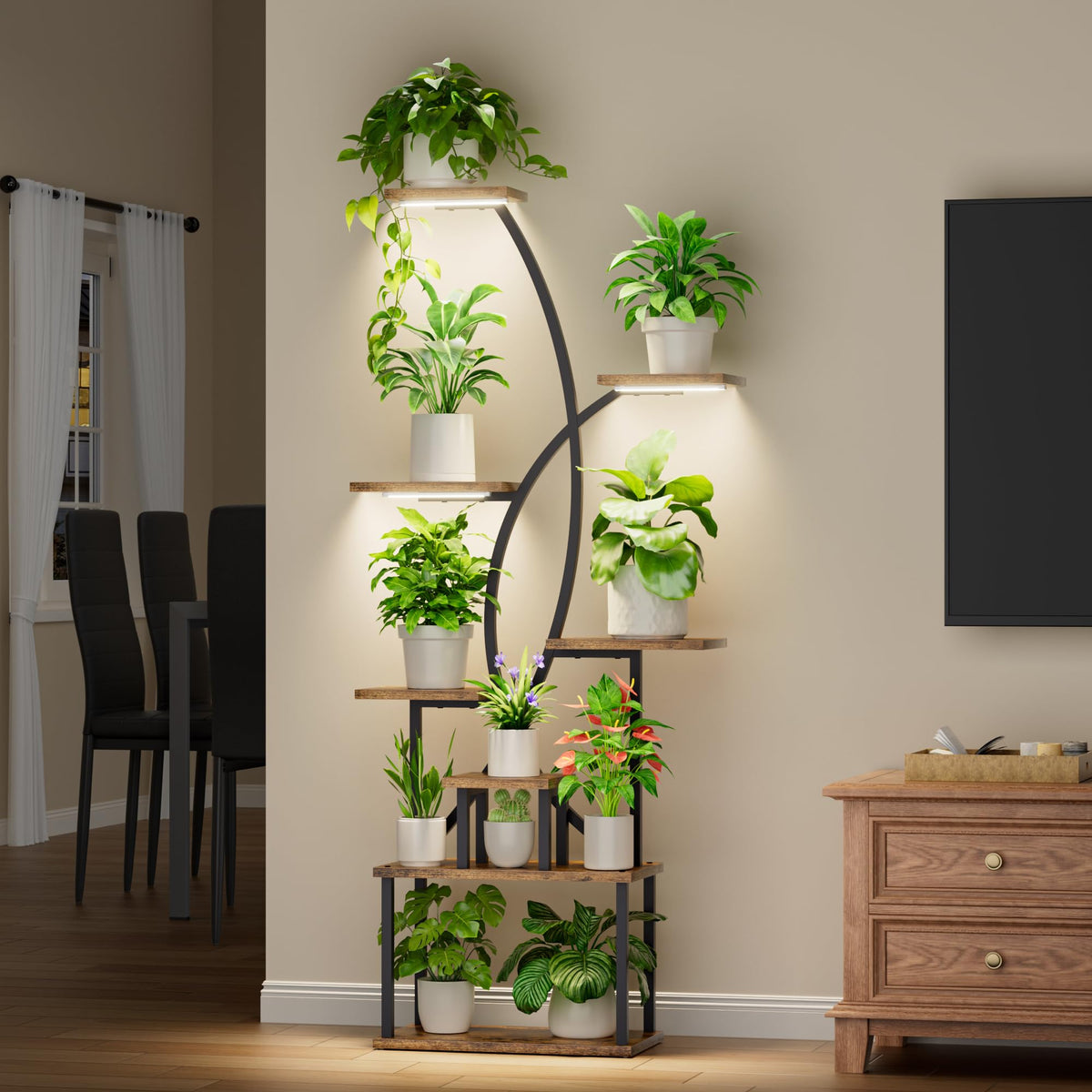 JUSTOGO plant stand rust-resistant iron pipes resist corrosion.
