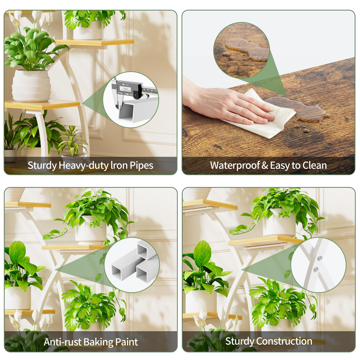 JUSTOGO six-tier display fits a variety of plant sizes.