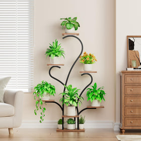 JUSTOGO sturdy metal plant shelf supports heavy pots with stability