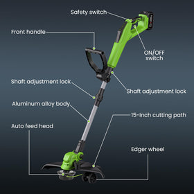 JUSWISE adjustable 180-degree handle supports comfortable trimming