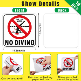 Jutom no-diving graphic sign 6x6 for high visibility warnings.