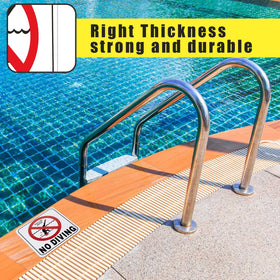 Jutom pool sign designed for above-water line placement.