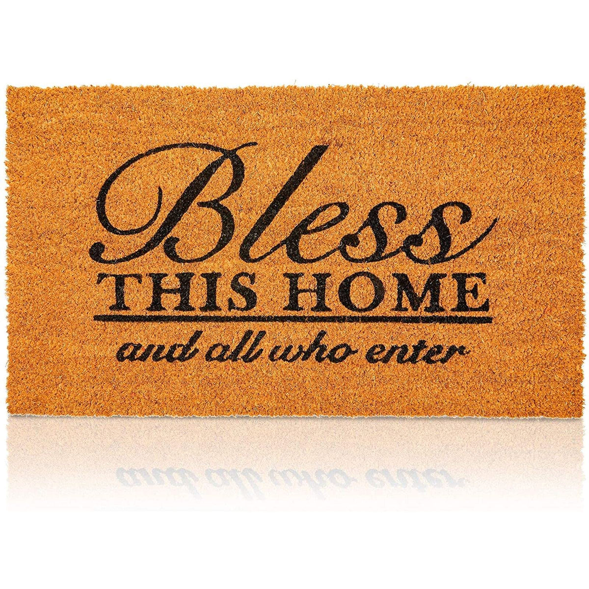 Juvale Bless This Home door mat coir traps dirt at the doorway.