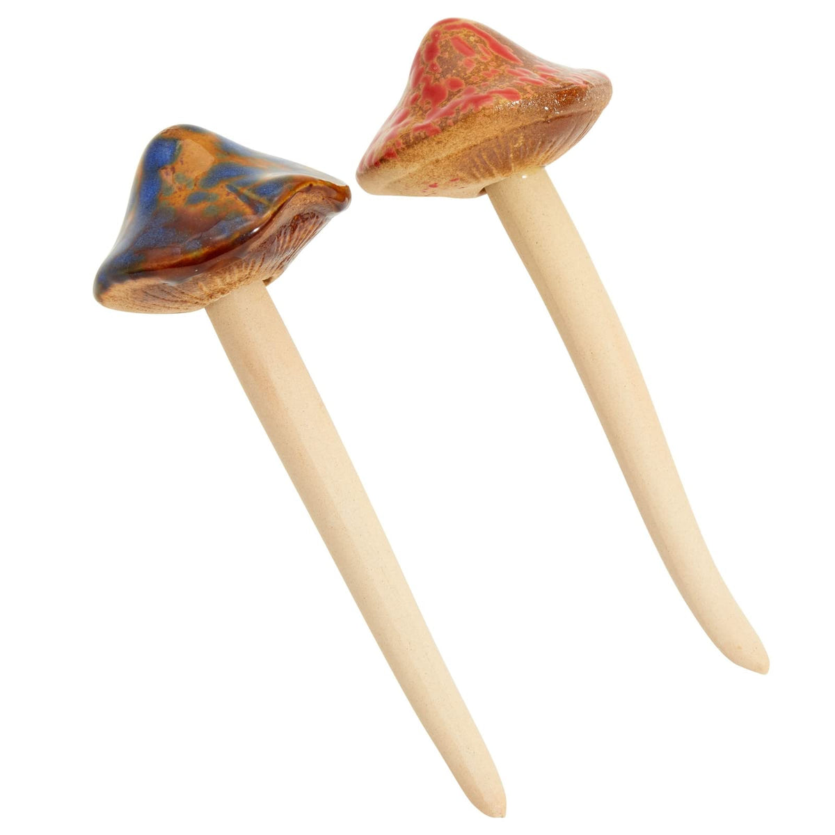 Juvale planter-pot embellishment with ceramic mushroom stake adds character
