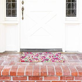 Juvale coir entrance mat with high pile for comfortable, durable entryway use.