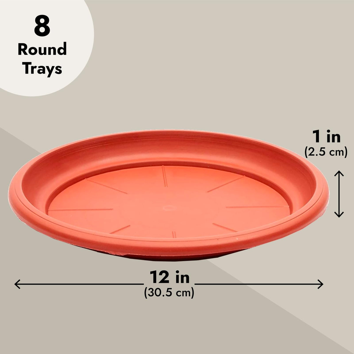 Juvale durable PP plant saucer resists cracking and chipping.