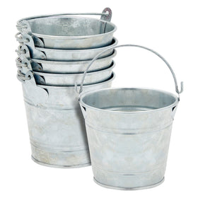 Juvale galvanized tin pails centerpiece setup, ideal for table decor and small treats
