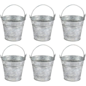 Juvale galvanized tin pails with handles ideal for DIY centerpieces