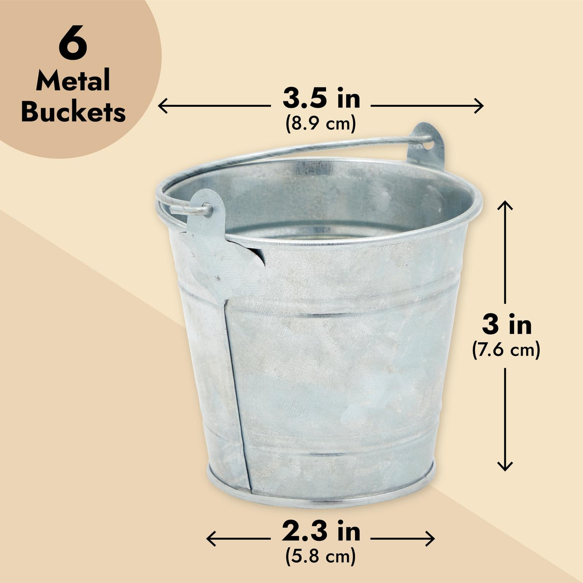 Juvale tin pails used as succulent planters for outdoor decor