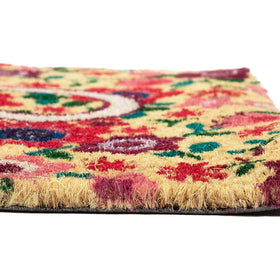 Juvale handmade coir mat blends cottagecore charm with practical entryway use.