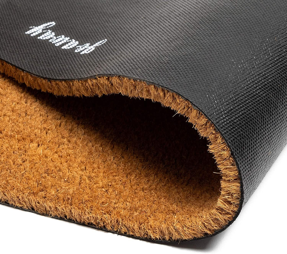 Juvale Welcome Mat coir fibers show rugged texture for high traffic zones