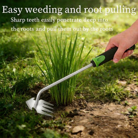 Juxifyron L-shaped crack weeder cleans tight gaps between stones.