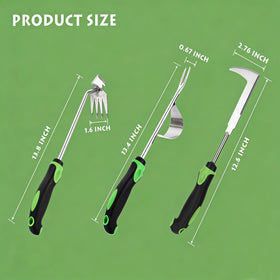 Juxifyron tool set helps clear between pavers and patio edges.