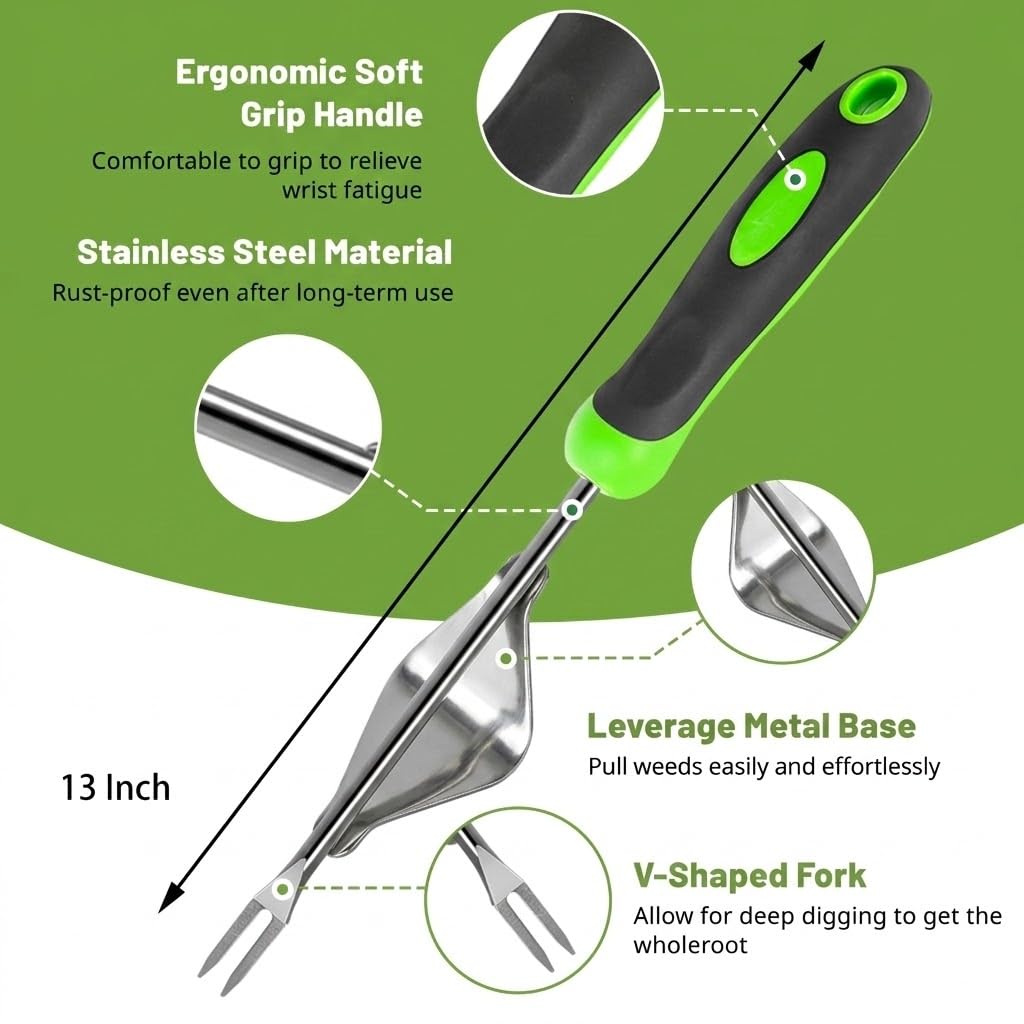 Juxifyron stainless steel heads with rubber grips ensure secure control.