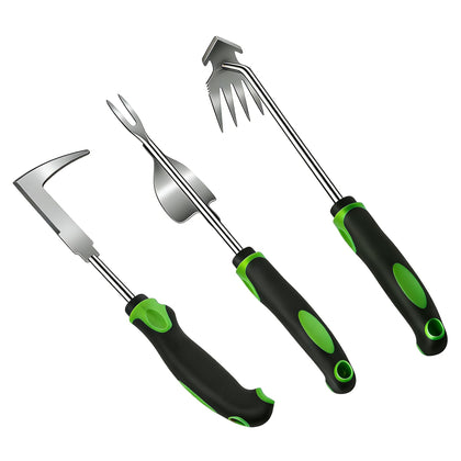 Juxifyron V-shaped weed remover lifts weeds from the root for easier bed weeding.