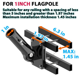 JUYEER 1-inch flagpole fit ensures compatibility with common flagpoles.