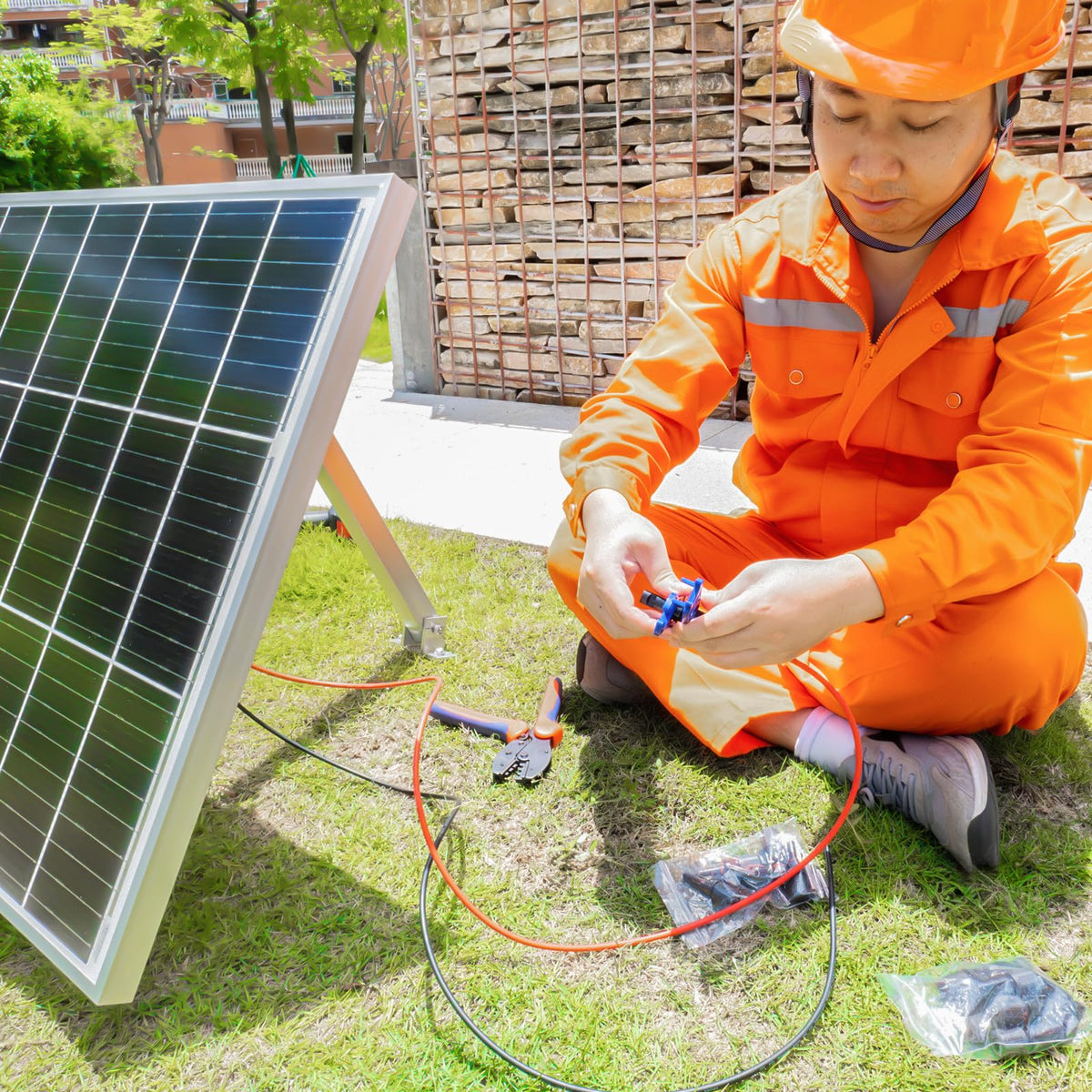 JUYLTOOL solar connectors kit with organized components for easy parallel PV builds.