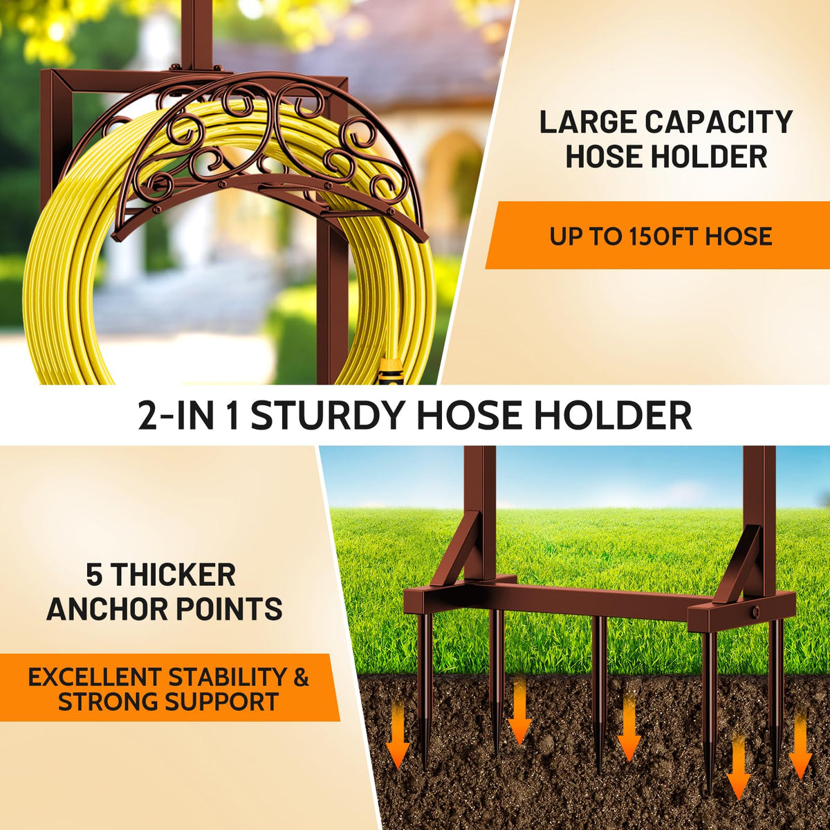 Jvgoo freestanding hose stand portable around the yard